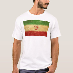 Iran-Flagge Vintage-Design Herren Weiß T-Shirt