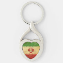 Iran-Flagge Vintage-Design Metall-Schlüsselanhänge