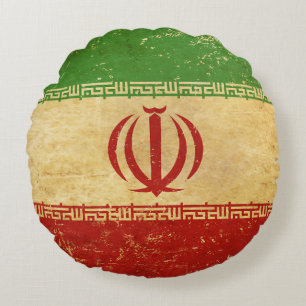 Iran-Flagge Vintage-Design Rundes Kissen