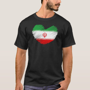 Iran Flaggen Amerikanische Symbole Merchandise Hea T-Shirt
