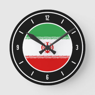 Iran-FlaggenElegant Runde Wanduhr