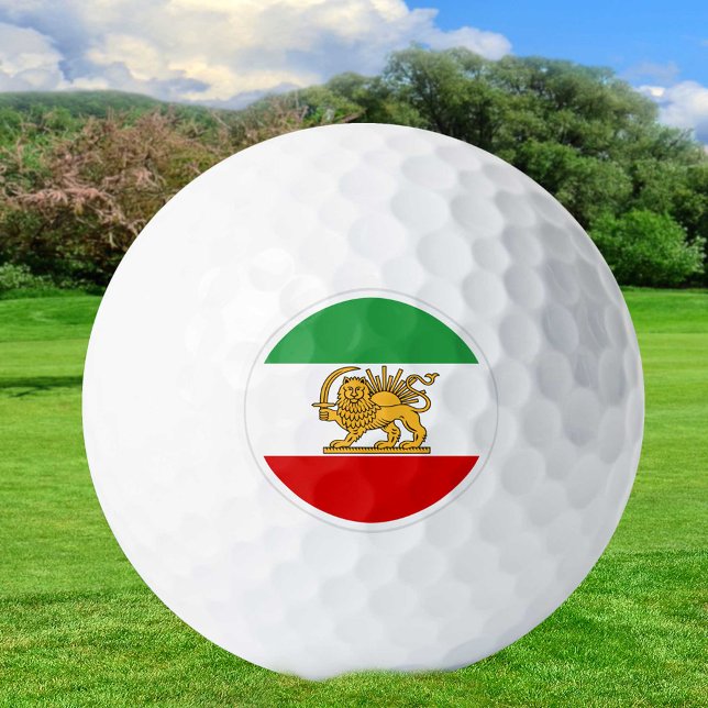 Iran Golf Balls, Persische Flagge, Schah des Iran Golfball (Von Creator hochgeladen)