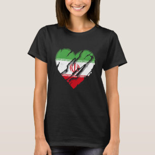Iran Herz iranischer Flagge iranischer Stolz T-Shirt
