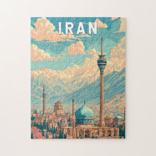 Iran Illustration Reise Kunst Vintage Puzzle