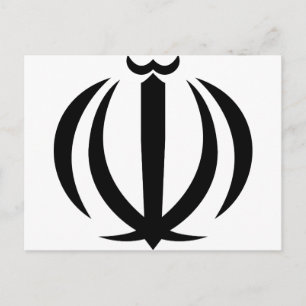 Iran IR , Flagge, Wappen, Flaggenplan Postkarte