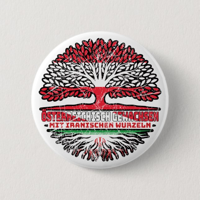 Iran Iranisch Österreichisch Österreich Baum Button (Vorderseite)
