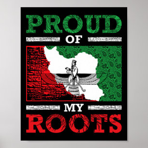 Iran Iranisch Persisch Irani Flagge Iran Wurzeln F Poster