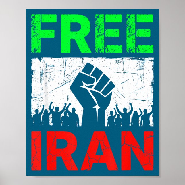 Iran Iranische Flagge Löwe Illustration Poster (Vorne)