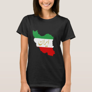 Iran Karte in 3 Farben der iranischen Flagge I Grü T-Shirt