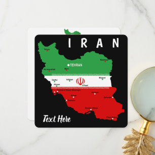 Iran Karte mit Flagge und Emblem