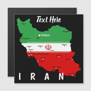 Iran Karte mit Flagge und Emblem