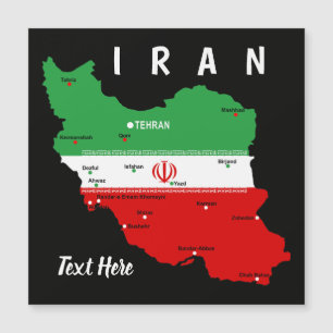 Iran Karte mit Flagge und Emblem