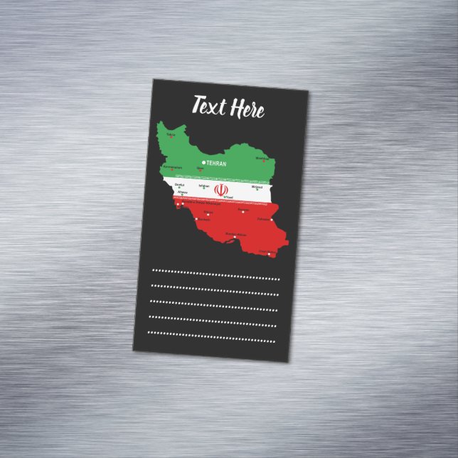 Iran Karte mit Flagge und Emblem (Beispiel)