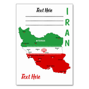 Iran Karte mit Flagge und Emblem