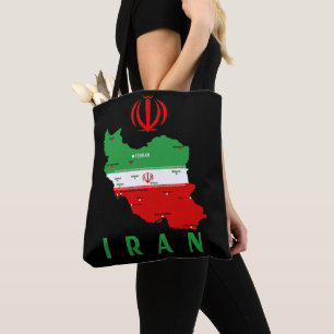 Iran Karte mit Flagge und Emblem