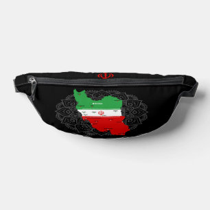 Iran Karte mit Flagge und Emblem Bauchtasche
