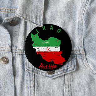 Iran Karte mit Flagge und Emblem Button