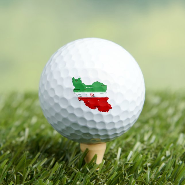 Iran Karte mit Flagge und Emblem Golfball (Insitu T-Shirt)