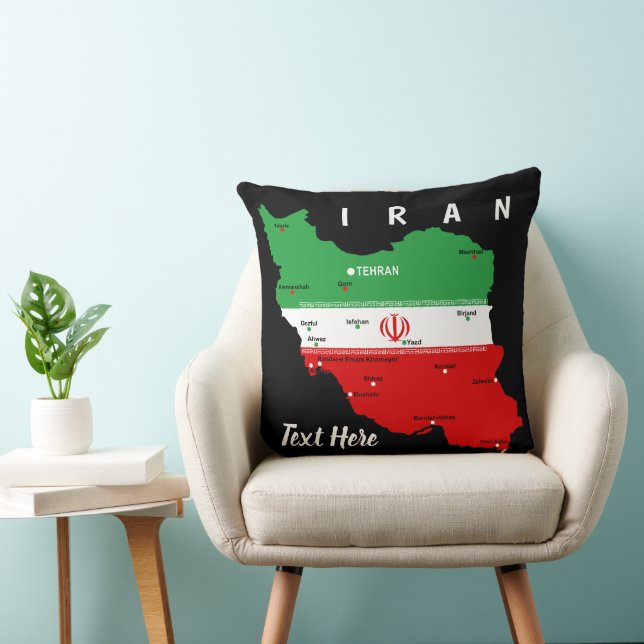 Iran Karte mit Flagge und Emblem Kissen (Stuhl )