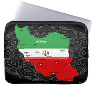 Iran Karte mit Flagge und Emblem Laptopschutzhülle