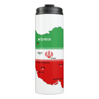 Iran Karte mit Flagge und Emblem