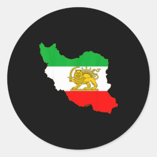 Iran Karte mit Löwe und Sonnen-Emblem, persische F Runder Aufkleber