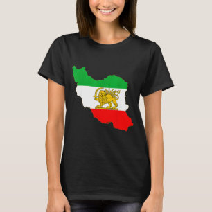 Iran Karte mit Löwe und Sonnen-Emblem, persische F T-Shirt