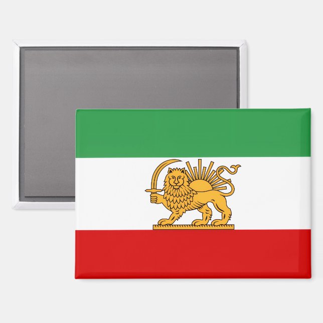 IRAN Lion and Sun Flag Magnet (Vorderseite/Rückseite)