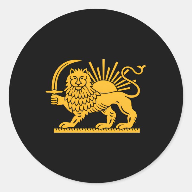 Iran Lion Sun Achaeid Empire Safavid Dynsty Runder Aufkleber (Vorderseite)