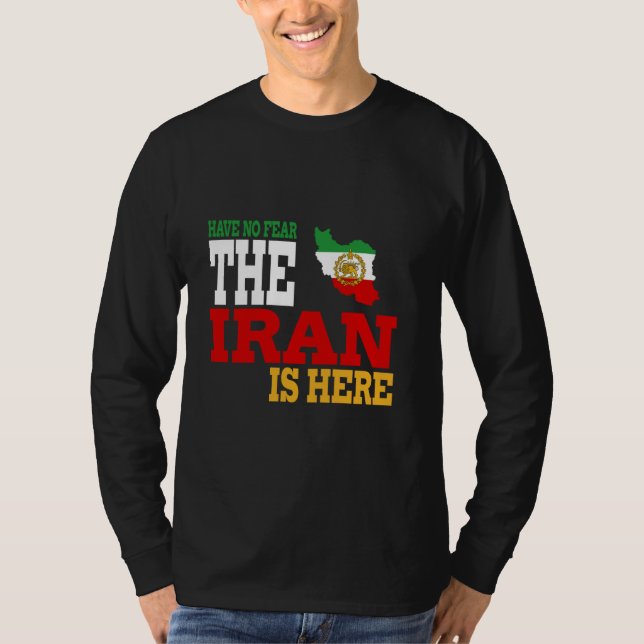 Iran Lion Sun Flag, Iran, Persisch, Iran Karte, Fl T-Shirt (Vorderseite)