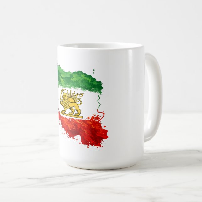 Iran Löwe & Sonne Tasse | Persisch Shir o Khorshid (VorderseiteRechts)