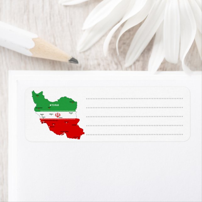 Iran Map with Flag and Emblem (Insitu)