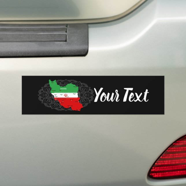 Iran Map with Flag and Emblem Autoaufkleber (Auf Auto)