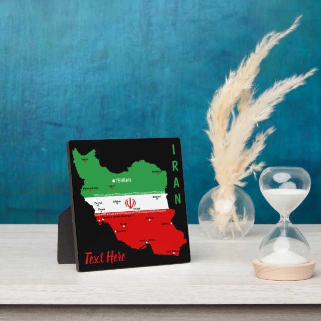 Iran Map with Flag and Emblem Fotoplatte (InSitu)