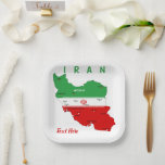 Iran Map with Flag and Emblem Pappteller<br><div class="desc">Iran Political Map with capital Tehran,  national borders,  most important cities,  rivers and lakes. The Iranian Flag Colors are superposed on the Map Silhouette. Vector Illustration by BluedarkArt TheChameleonArt</div>
