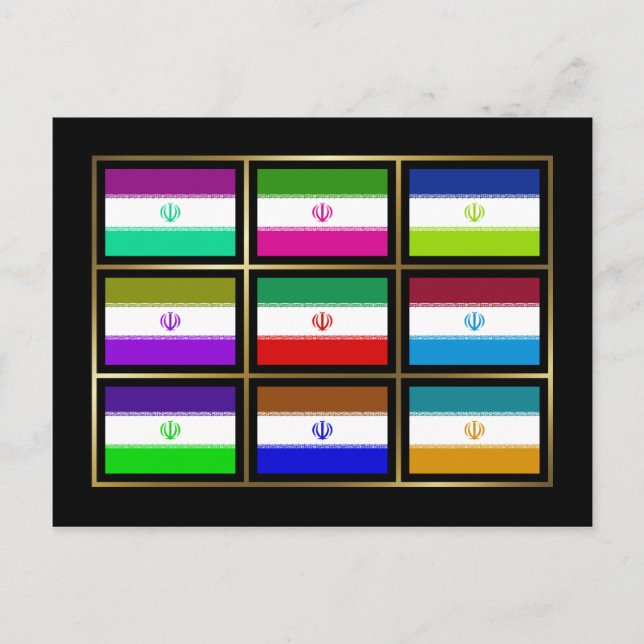 Iran Multihue Flags Postkarte (Vorderseite)