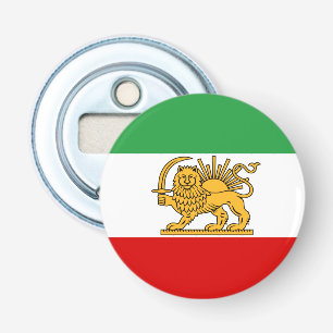 Iran, persische Flagge mit Löwen, Schah des Iran Flaschenöffner