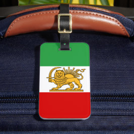 Iran, persische Flagge mit Löwen, Schah des Iran Gepäckanhänger