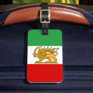 Iran, persische Flagge mit Löwen, Schah des Iran Gepäckanhänger