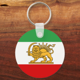 Iran, persische Flagge mit Löwen, Schah des Iran Schlüsselanhänger