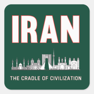 Iran Pride Iran Persia Wiege der Zivilisation Quadratischer Aufkleber