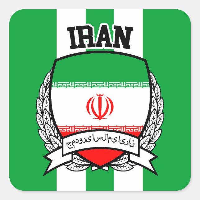 Iran Quadratischer Aufkleber (Vorderseite)