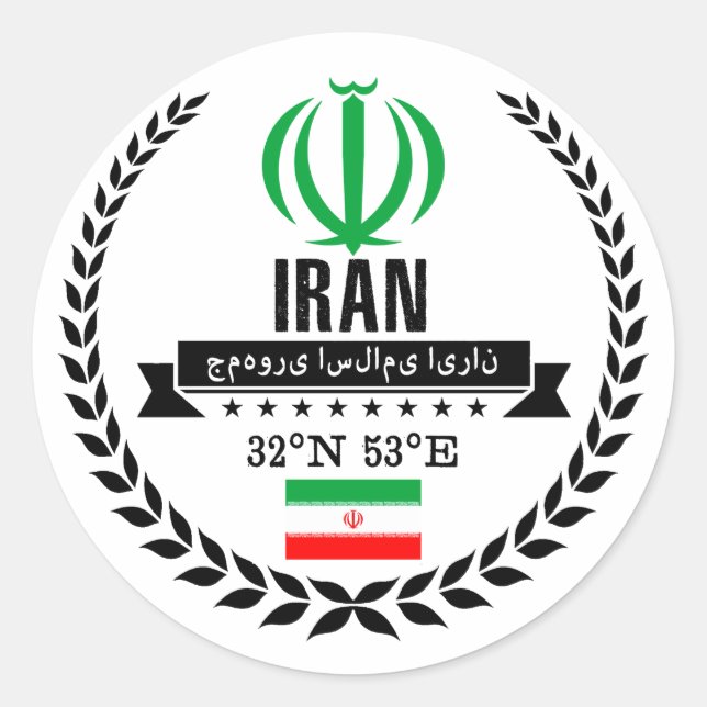 Iran Runder Aufkleber (Vorderseite)