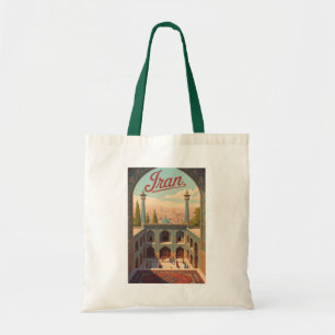 Iran Skyline Illustration Reise Kunst Vintage Tragetasche
