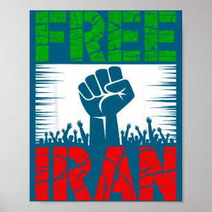 Iran Symbol Flag Herzschlag Freiheit Illustration Poster