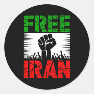 Iran Symbol Flag Herzschlag Freiheit Runder Aufkleber