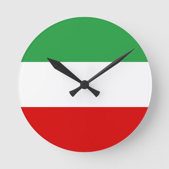 Iran Tricolor Runde Wanduhr (Vorderseite)