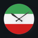 Iran Tricolor Runde Wanduhr<br><div class="desc">Iran Tricolor Round Clock</div>