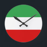 Iran Tricolor Runde Wanduhr<br><div class="desc">Iran Tricolor Round Clock</div>