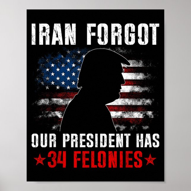 Iran vergaß, dass der Präsident 34 Verbrechen hat  Poster (Vorne)